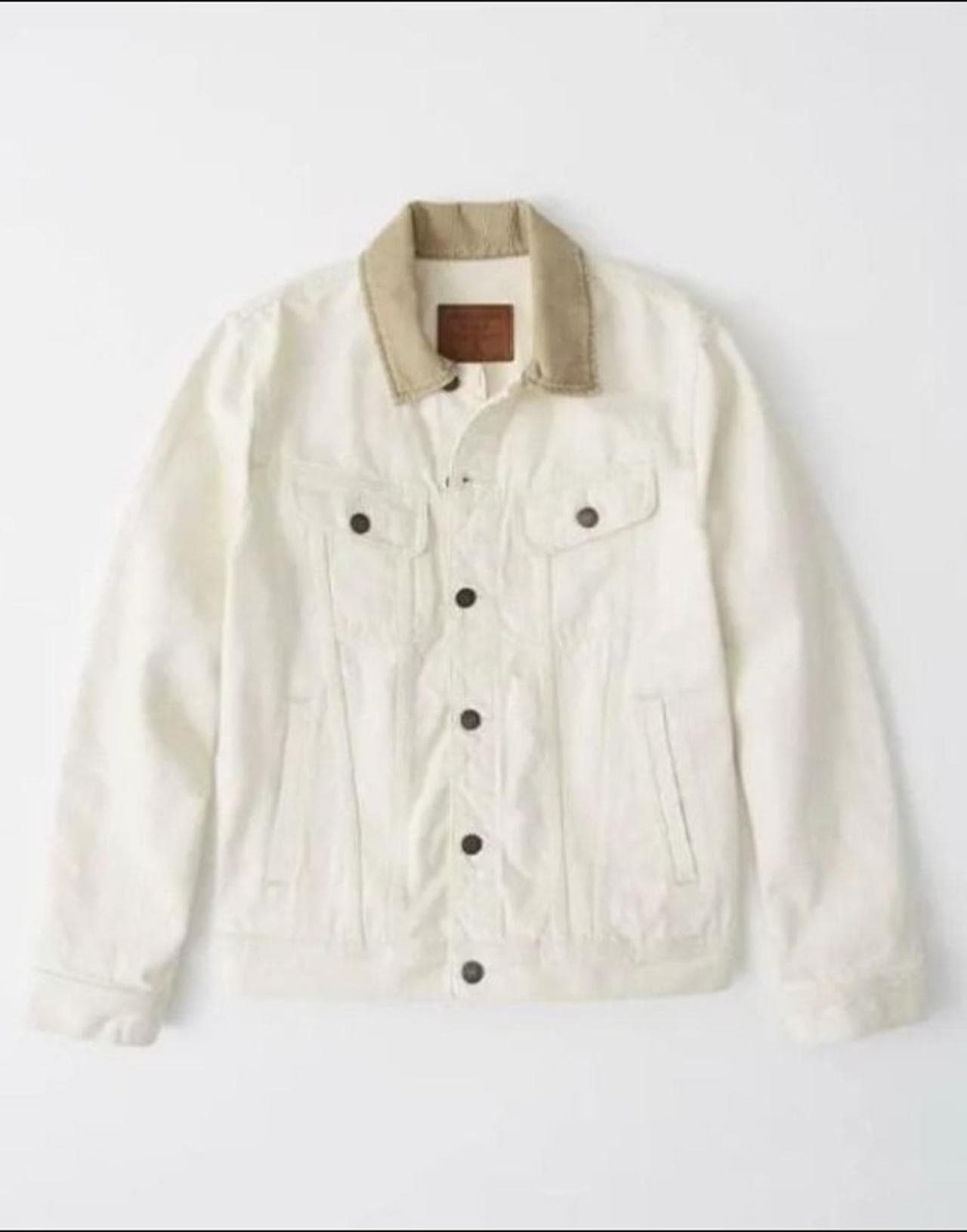 Abercrombie & Fitch A&F CREAM WASH DENIM JACKET XS image 1